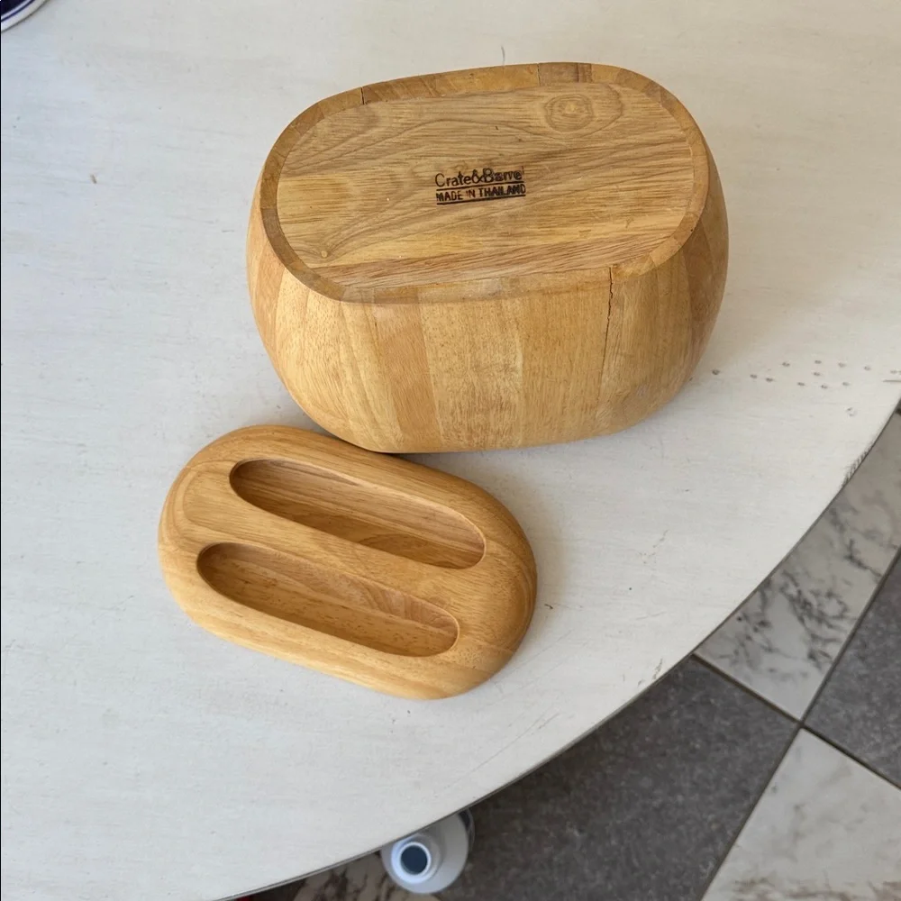 Crate & Barrel Wooden Ice Bucket